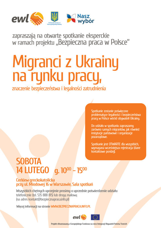 Plakat spotkanie Bezpieczna praca 02.2014