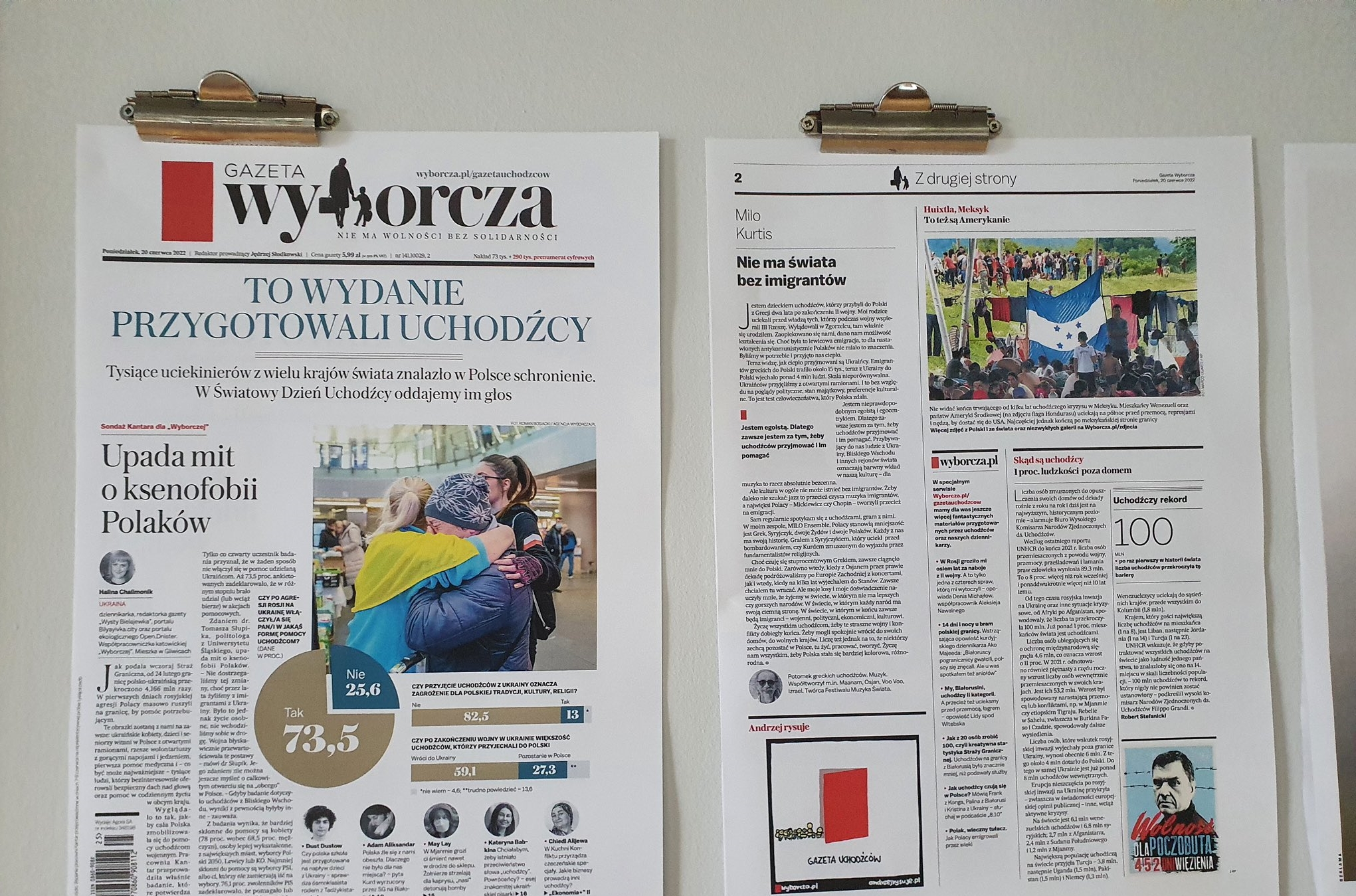 На один день Gazeta Wyborcza віддала шпальта свого видання для біженців