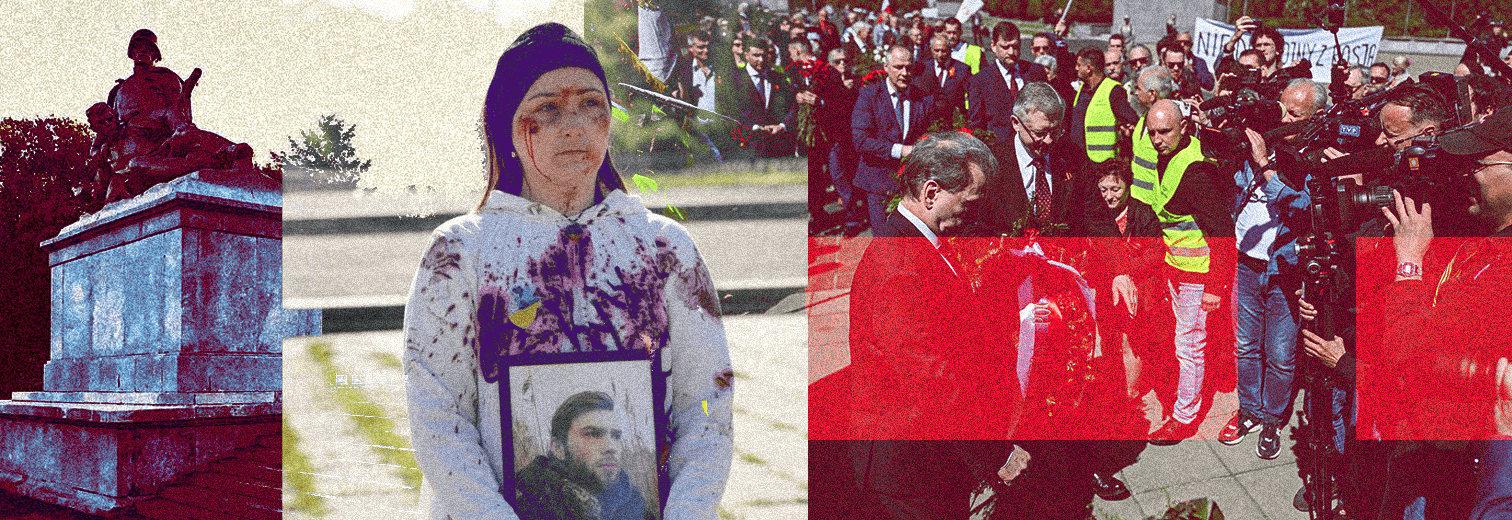 “Терорист”: посол Росії у Польщі поклав квіти до памʼятника радянським військовим під вигуки українських активістів