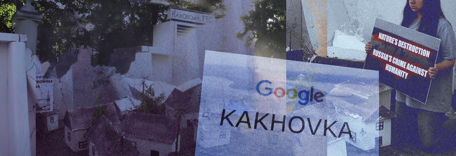 До річниці підриву росіянами Каховської ГЕС активісти у Варшаві провели акцію протесту перед посольством Росії